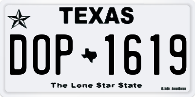 TX license plate DOP1619