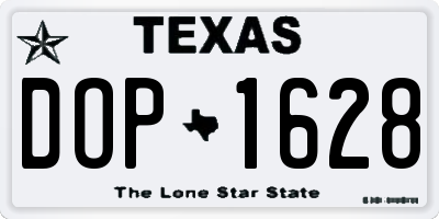 TX license plate DOP1628