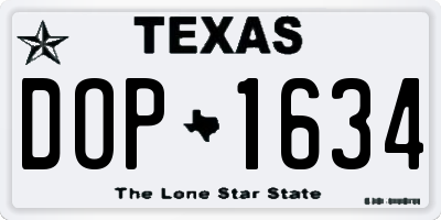TX license plate DOP1634