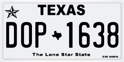TX license plate DOP1638