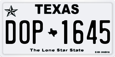 TX license plate DOP1645