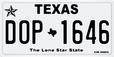 TX license plate DOP1646