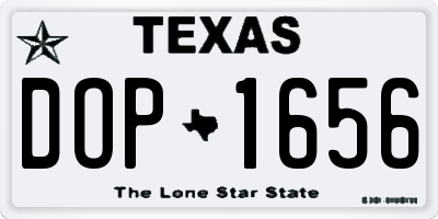TX license plate DOP1656