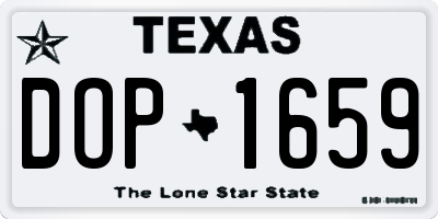 TX license plate DOP1659
