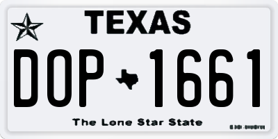 TX license plate DOP1661