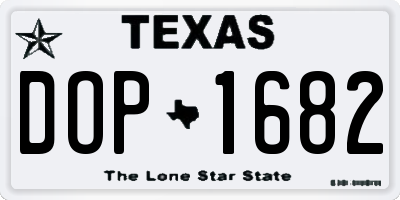 TX license plate DOP1682