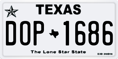 TX license plate DOP1686