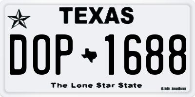 TX license plate DOP1688