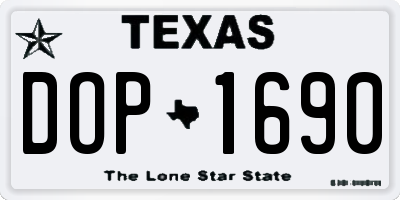 TX license plate DOP1690
