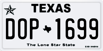 TX license plate DOP1699