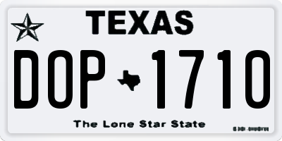TX license plate DOP1710