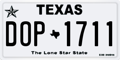 TX license plate DOP1711