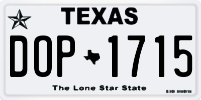 TX license plate DOP1715
