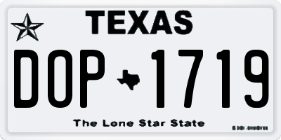TX license plate DOP1719