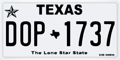 TX license plate DOP1737