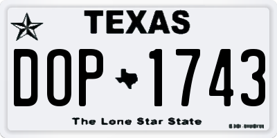 TX license plate DOP1743