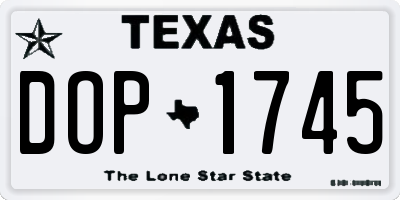 TX license plate DOP1745