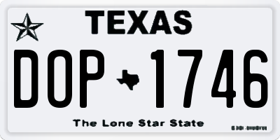 TX license plate DOP1746