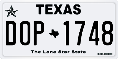 TX license plate DOP1748