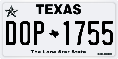 TX license plate DOP1755