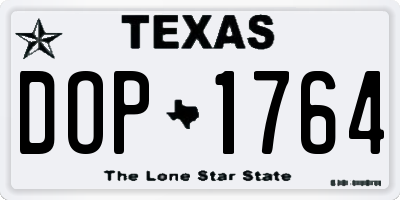 TX license plate DOP1764