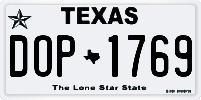 TX license plate DOP1769