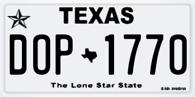 TX license plate DOP1770