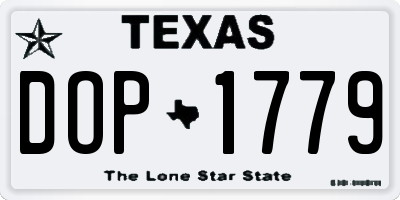 TX license plate DOP1779