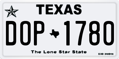 TX license plate DOP1780