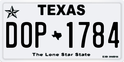 TX license plate DOP1784