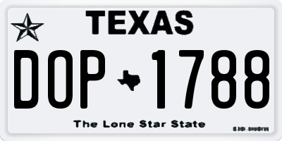 TX license plate DOP1788