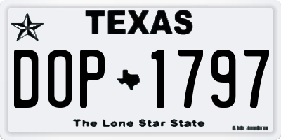 TX license plate DOP1797