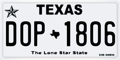 TX license plate DOP1806