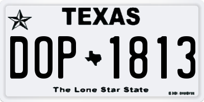 TX license plate DOP1813