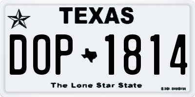 TX license plate DOP1814