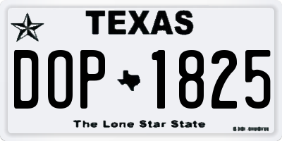 TX license plate DOP1825