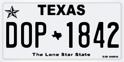 TX license plate DOP1842