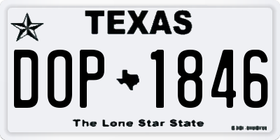 TX license plate DOP1846