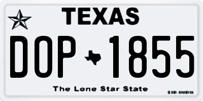 TX license plate DOP1855