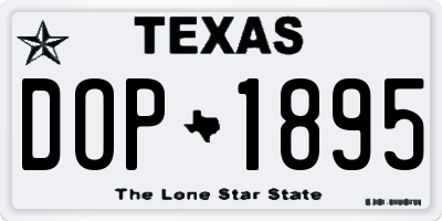 TX license plate DOP1895