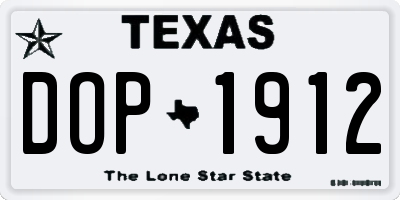 TX license plate DOP1912