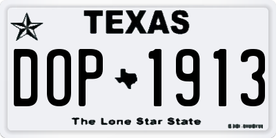 TX license plate DOP1913
