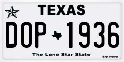 TX license plate DOP1936
