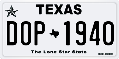 TX license plate DOP1940