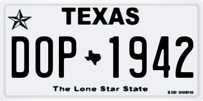 TX license plate DOP1942