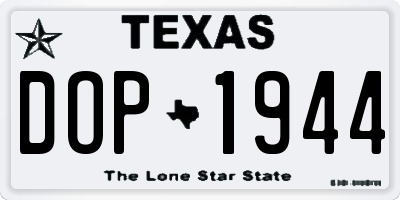 TX license plate DOP1944