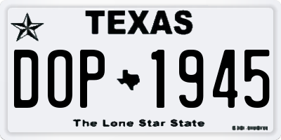 TX license plate DOP1945