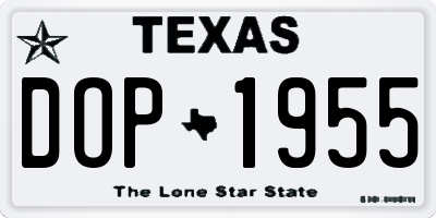 TX license plate DOP1955