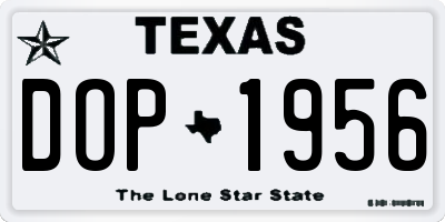 TX license plate DOP1956