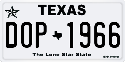 TX license plate DOP1966